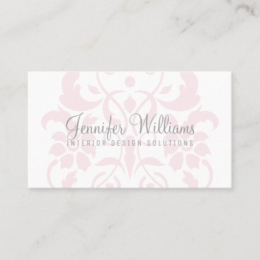 Blush Pink Subtle Damask Visitekaartje (Voorkant)