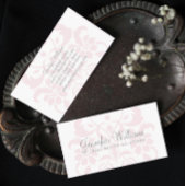 Blush Pink Subtle Damask Visitekaartje
