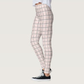 Blush Pink Subtle Plaid Pattern Preppy Leggings (Links)