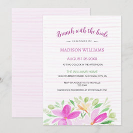 Blush Pink Summer Floral Waterverf Art Kaart
