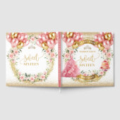 Blush Pink Sweet 16 Gastboek Gouden Glitter Gastenboek (Volledig)