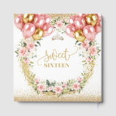 Blush Pink Sweet 16 Gastboek Gouden Glitter Gastenboek (Achterkant)