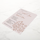 Blush Pink Sweet Hearts Vrijgezellenfeest Folie Uitnodiging (Gedraaid)