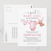 Blush Pink Sweet Kleding Meisje Baby shower Briefkaart (Voorkant / Achterkant)