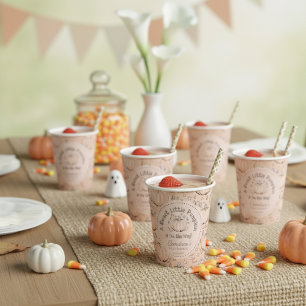 Blush Pink Sweet Little Pumpkin Herfst Baby shower Papieren Bekers