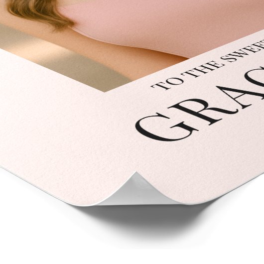 Blush Pink Sweet Sixteen Photo Birthday Welcome Poster (Hoek)