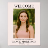 Blush Pink Sweet Sixteen Photo Birthday Welcome Poster (Voorkant)