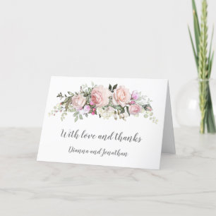 Blush Pink Sweetheart Rozen Bruiloft Dank u Feestdagen Kaart