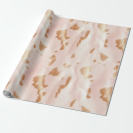 Blush Pink Tan Southwest Faux Cowgirl Koeienhuid Cadeaupapier