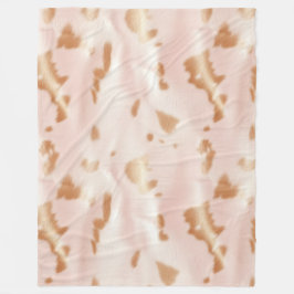 Blush Pink Tan Southwest Faux Cowgirl Koeienhuid Fleece Deken