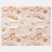 Blush Pink Tan Southwest Faux Cowgirl Koeienhuid Fleece Deken (Voorkant (Horizontaal))