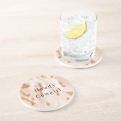 Blush Pink Tan Southwest Faux Cowgirl Koeienhuid Zandsteen Onderzetter (Zijkant)