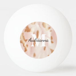 Blush Pink Tan Southwest Faux Koeienhuid Cowgirl Pingpongbal