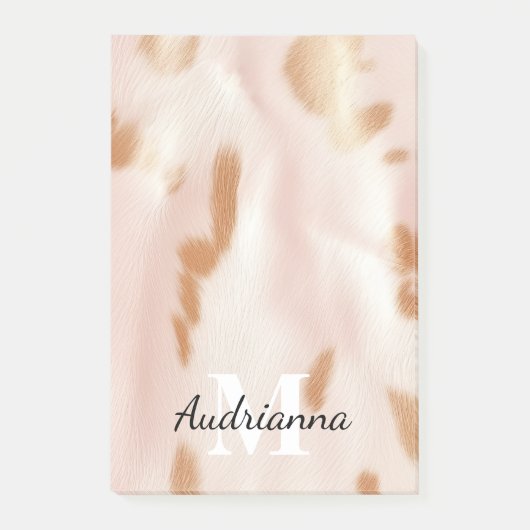 Blush Pink Tan Southwest Faux Koeienhuid Cowgirl Post-it® Notes (Voorkant)