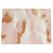 Blush Pink Tan Southwest Faux Koeienhuid Groot Cadeauzakje (Voorkant)