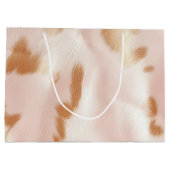Blush Pink Tan Southwest Faux Koeienhuid Groot Cadeauzakje (Achterkant)
