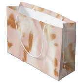 Blush Pink Tan Southwest Faux Koeienhuid Groot Cadeauzakje (Achterkant Gekanteld)