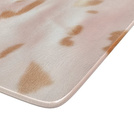 Blush Pink Tan Southwest Faux Koeienhuid Snijplank (Hoek)