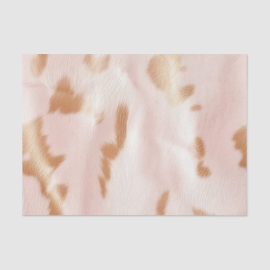 Blush Pink Tan Southwest Faux Koeienhuid Tissuepapier (Voorkant)
