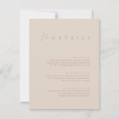 Blush Pink & Taupe Weddenschap-kaart met details Kaart (Voorkant)