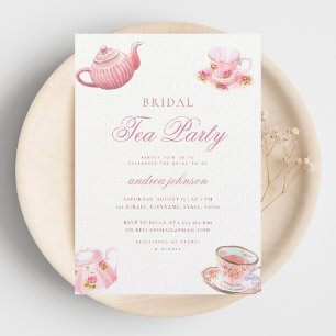 Blush Pink Tea Party Vrijgezellenfeest Kaart