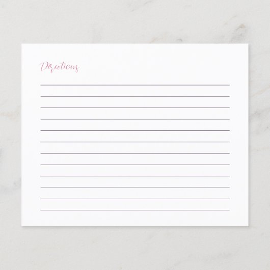 Blush Pink Tea Party Vrijgezellenfeest Recept Kaar (Achterkant)