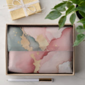 Blush Pink Teal Gold Abstract Tissuepapier (Geschenk)