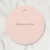 Blush Pink Teddy Bear Baby shower Bedankt Bedankjes Labels (Achterkant)