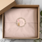 Blush Pink Teddy Bear Baby shower Bedankt Ronde Sticker