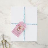 Blush Pink Teddy Bear Meisje Baby shower Dank u Cadeaulabel (Met Touw)