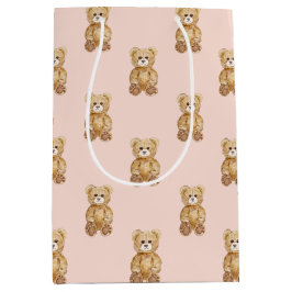 Blush Pink Teddy Bear Meisje Baby shower Medium Cadeauzakje