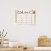Blush Pink Teddy Bear raden de vervaldatum kalende Poster (Keuken)