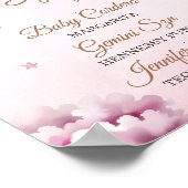 Blush Pink Teddy Sterrennacht Baby shower Bar Menu Poster (Hoek)