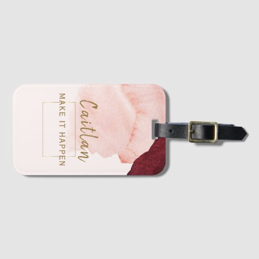 Blush Pink Terra Cotta Abstract Bagagelabel (Voorkant (horizontaal))