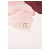 Blush Pink Terra Cotta Abstract Monogrammed Klembord (Achterkant)