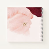 Blush Pink Terra Cotta Abstract Monogrammed Notitieboek (Achterkant)