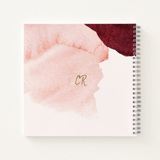 Blush Pink Terra Cotta Abstract Monogrammed Notitieboek (Achterkant)