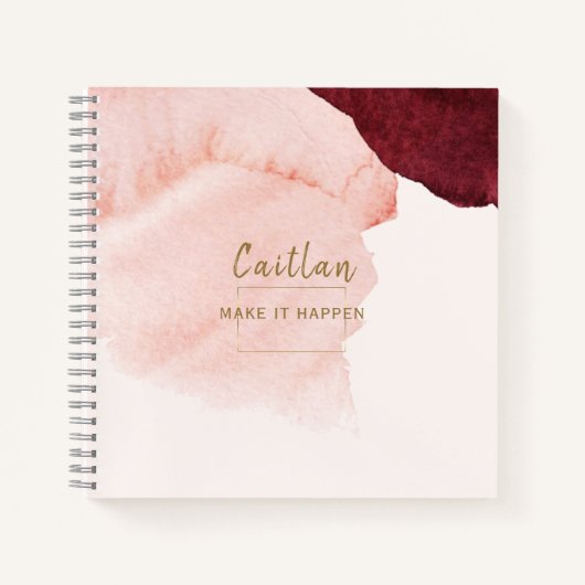 Blush Pink Terra Cotta Abstract Monogrammed Notitieboek (Voorkant)
