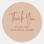 Blush Pink & Terracotta Business Hartelijk dank Ronde Sticker (Voorkant)