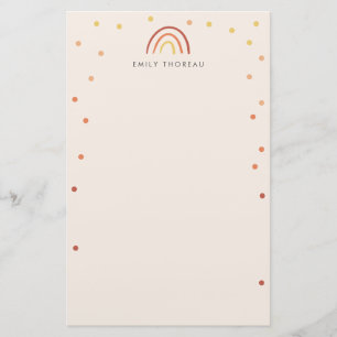 Blush Pink Terracotta Rainbow Aangepast op maat Briefpapier