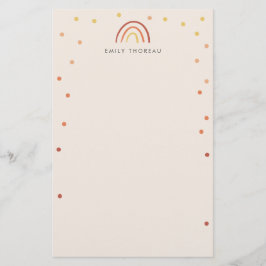 Blush Pink Terracotta Rainbow Aangepast op maat Briefpapier