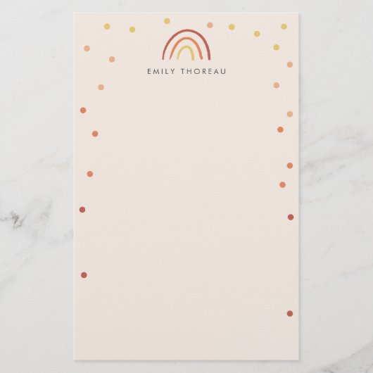 Blush Pink Terracotta Rainbow Aangepast op maat Briefpapier (Voorkant)