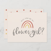 Blush Pink Terracotta Rainbow Bloemenmeisje Voorst Uitnodiging Briefkaart (Voorkant / Achterkant)