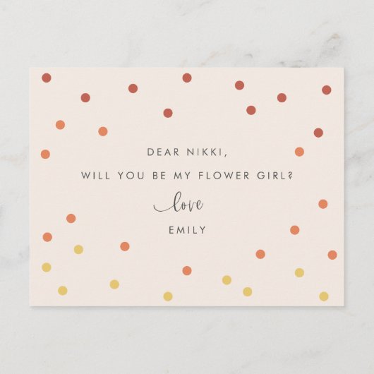 Blush Pink Terracotta Rainbow Bloemenmeisje Voorst Uitnodiging Briefkaart (Achterkant)