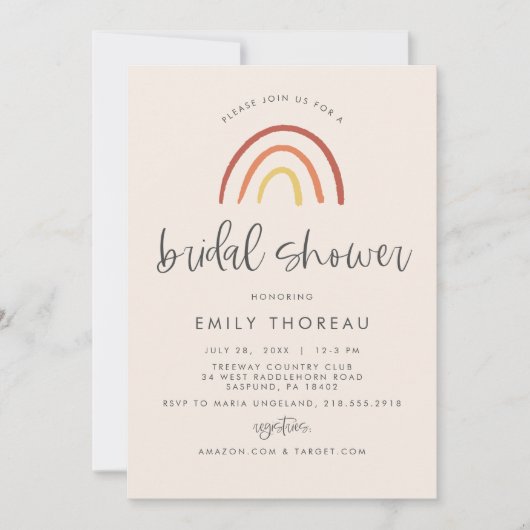 Blush Pink Terracotta Rainbow Girl Vrijgezellenfee Kaart (Voorkant)