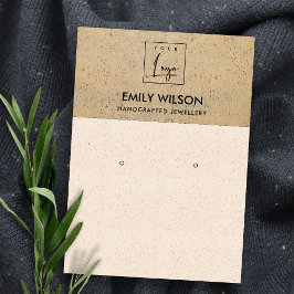 BLUSH PINK TERRACOTTA TEXTURE LOGO EARRING DISPLAY VISITEKAARTJE