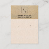 BLUSH PINK TERRACOTTA TEXTURE LOGO EARRING DISPLAY VISITEKAARTJE (Voorkant)