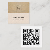 BLUSH PINK TERRACOTTA TEXTURE LOGO QR CODE VIERKANTE VISITEKAARTJE (Voorkant / Achterkant)