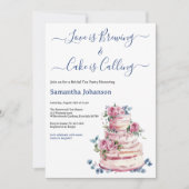 Blush Pink Tiered Cake Pink Roses Vrijgezellenfees Kaart (Voorkant)