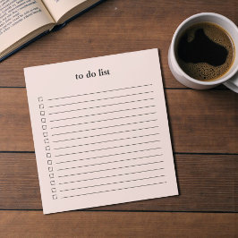 Blush Pink To Do List Minimalist Teacher Simple Notitieblok